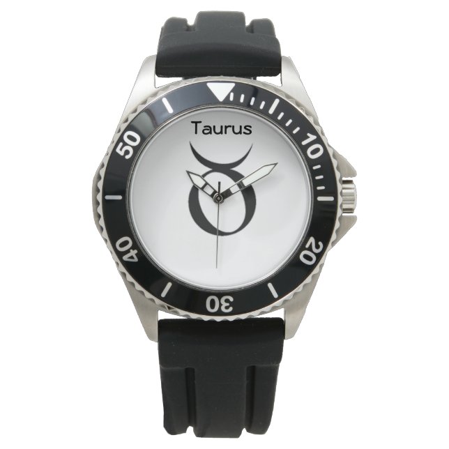 Reloj De Pulsera Rótulo Taurus de los Zodiac Mens Watches. (Anverso)
