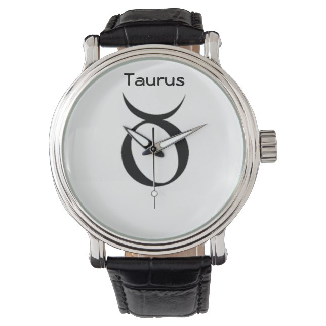 Reloj De Pulsera Rótulo Taurus de los Zodiac Mens Watches. (Anverso)
