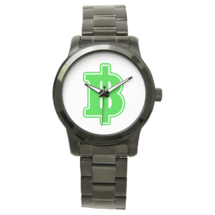 Reloj De Pulsera Rótulo VERDE BAHT ฿ dinero tailandés ฿