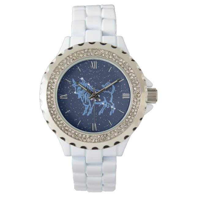 Reloj De Pulsera Rótulo y constelación zodiaco de Taurus (Anverso)