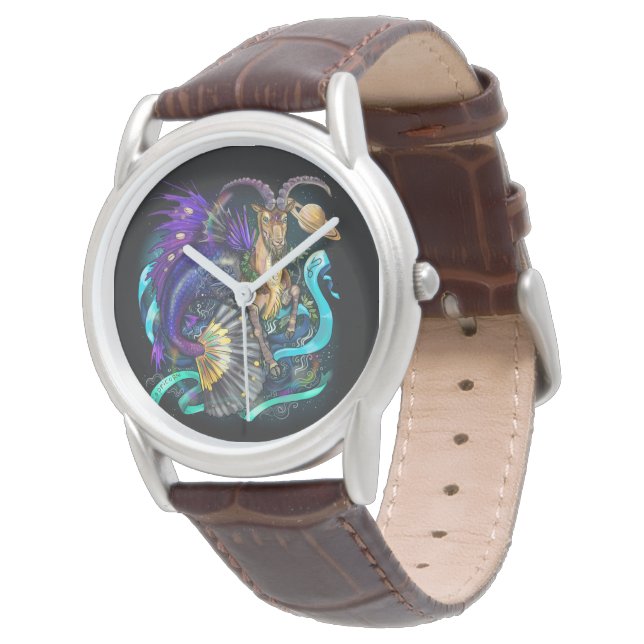 Reloj De Pulsera Rótulo Zodiac de Capricornio (Angular)