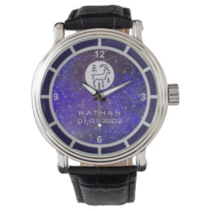 Reloj De Pulsera  Rótulo Zodiac de Capricornio Nombre personalizad