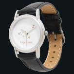 Reloj De Pulsera Rótulo Zodiac moderno Capricornio de oro | Tierra<br><div class="desc">Rótulo Zodiac moderno Capricornio de oro | Tierra de elementos</div>