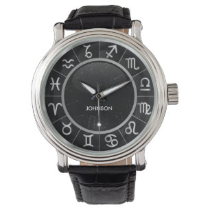 Reloj De Pulsera Rótulos Astrología Elegante - 12 Símbolos Zodiacos