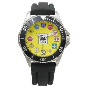 Reloj De Pulsera Rótulos de tráfico único temática
