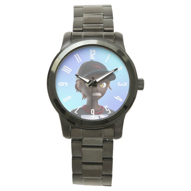 Reloj De Pulsera RTFKT x Murakami CloneX 6061 Black Watch (Anverso)