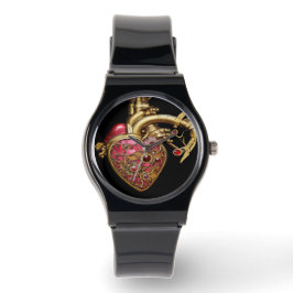 Reloj De Pulsera Rubinas y engranajes anatómicos del corazón de vap