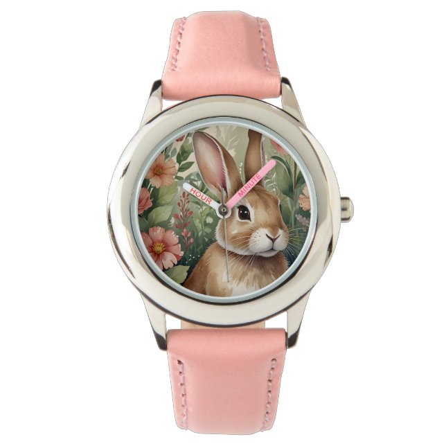Reloj De Pulsera Rubor Blooms y Bunny Watch (Anverso)