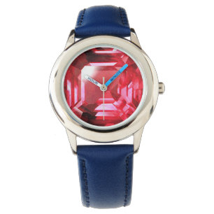 Reloj De Pulsera Ruby Gemstone Pink