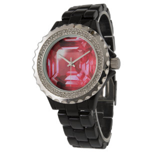 Reloj De Pulsera Ruby Gemstone Pink