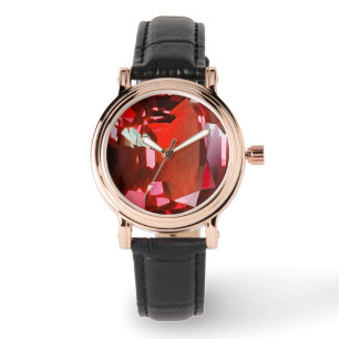 Reloj De Pulsera Ruby Gemstone Red