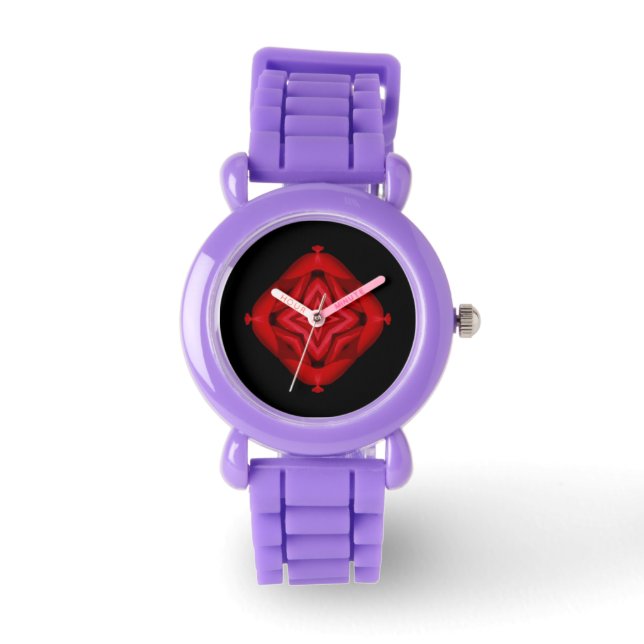Reloj De Pulsera Ruby rojo escarlata purpurina negro eWatch (Anverso)