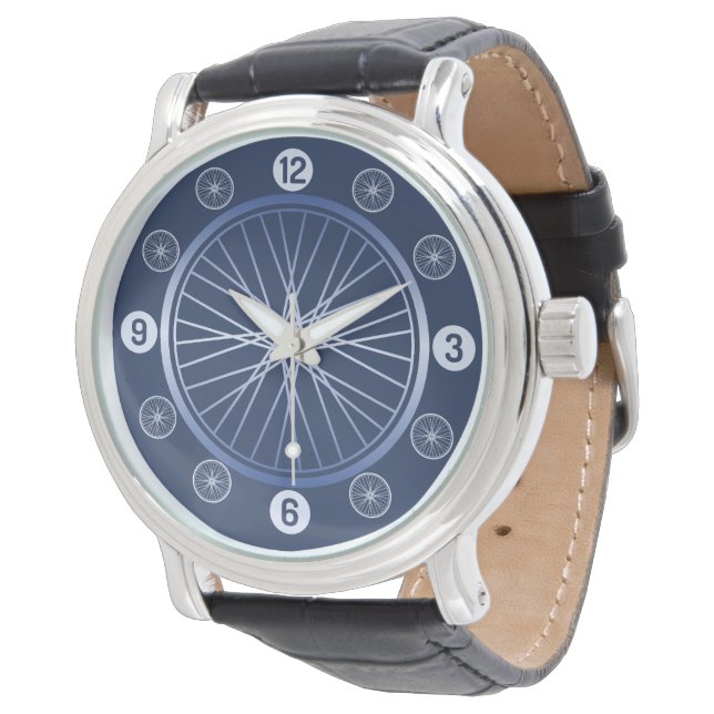 Reloj De Pulsera Rueda de bicicleta deportiva azul (Angular)