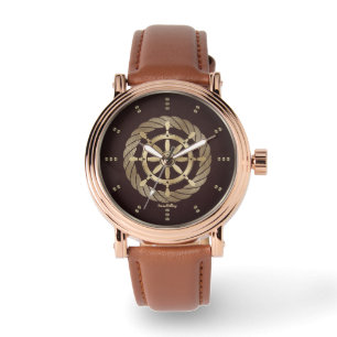 Reloj De Pulsera Rueda de la nave de oro