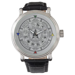 Reloj De Pulsera Rueda de las runas de Sabbats del zodiaco del año