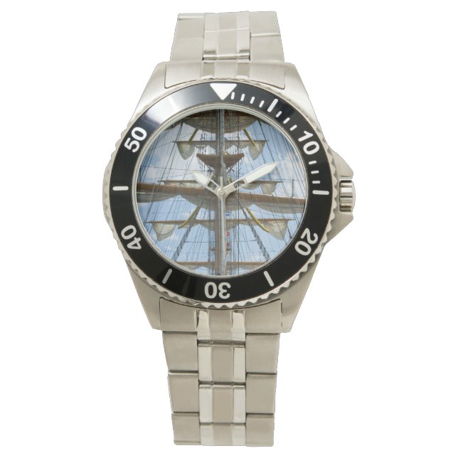 Reloj De Pulsera Rueda de un buque de vela y manipulación (Anverso)