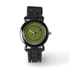 Reloj De Pulsera Rueda verde Mandala Kaleidoscope