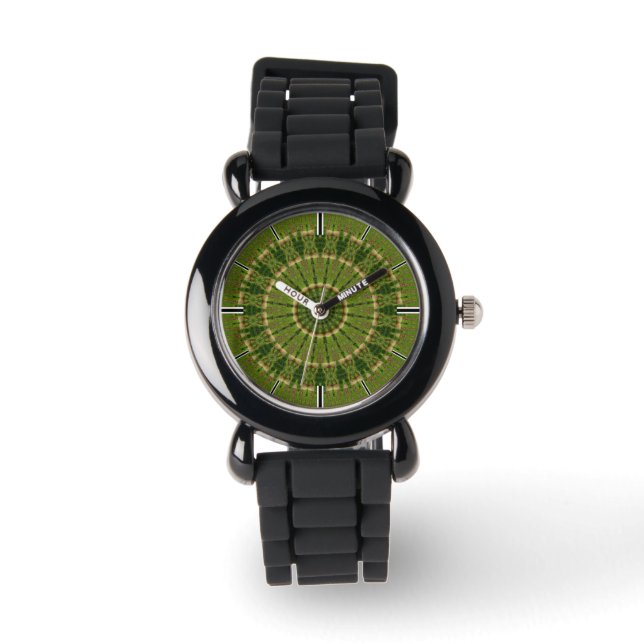 Reloj De Pulsera Rueda verde Mandala Kaleidoscope (Anverso)