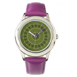 Reloj De Pulsera Rueda verde Mandala Kaleidoscope