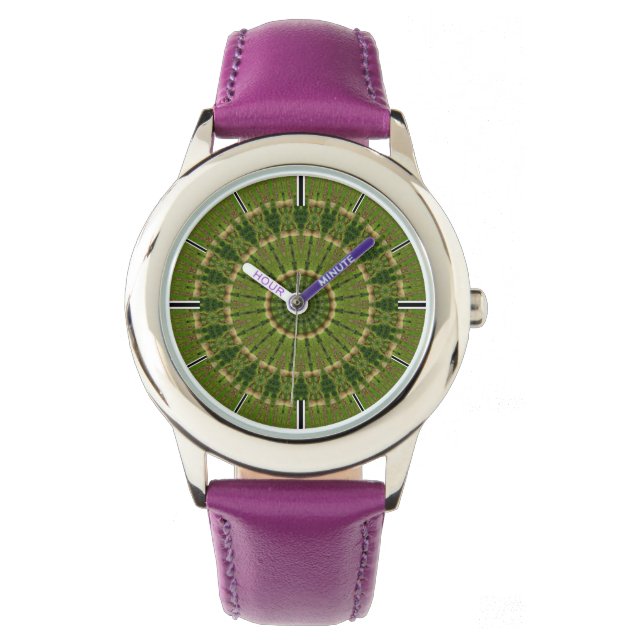 Reloj De Pulsera Rueda verde Mandala Kaleidoscope (Anverso)