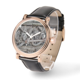 RELOJ DE PULSERA RUEDAS DE TREN DE VAPOR