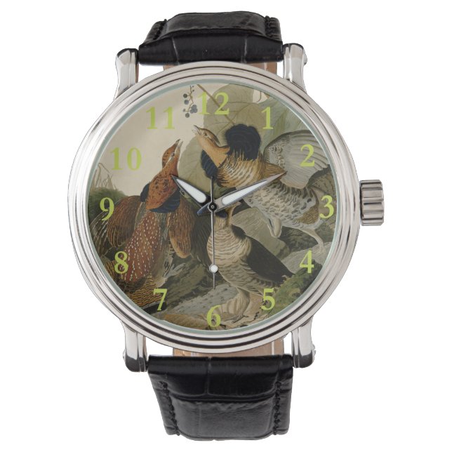 Reloj De Pulsera Ruffed Grouse Audubon Game Bird (Anverso)