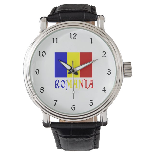 Reloj De Pulsera Rumania y la bandera rumana (Anverso)