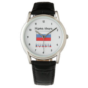 Reloj De Pulsera Rusia Bandera Rusa Negra Personalización 