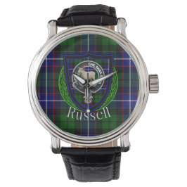 Reloj De Pulsera Russell Scottish Clan Tartan & Crest