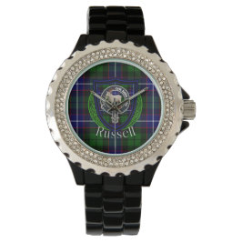 Reloj De Pulsera Russell Scottish Clan Tartan & Crest