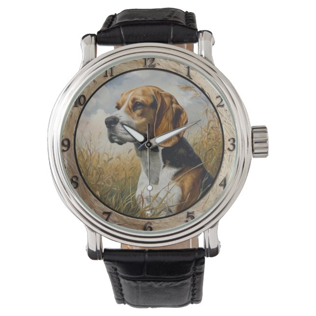 Reloj De Pulsera Rustic Beagle Dog  (Anverso)