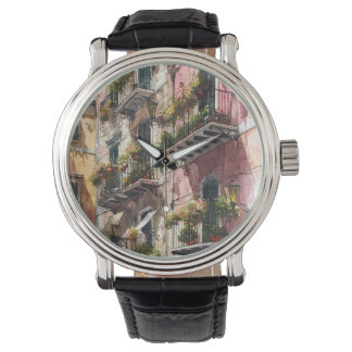 Reloj De Pulsera Rustic Earth Tones Balcony Scene Watch