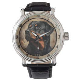 Reloj De Pulsera Rustic Rottweiler Dog