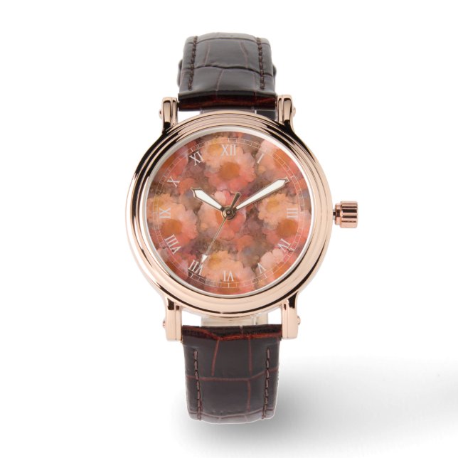 Reloj De Pulsera Rustic Watercolor Daisy Floral Pattern (Anverso)