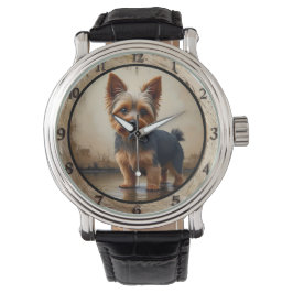 Reloj De Pulsera Rustic Yorkshire Terrier Dog