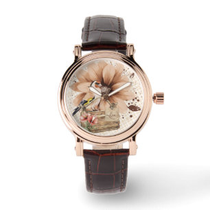 Reloj De Pulsera Rústico Blossom Bird Nook