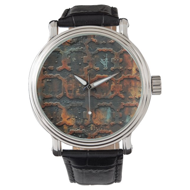 Reloj De Pulsera Rusty Iron Wall Clock (Anverso)