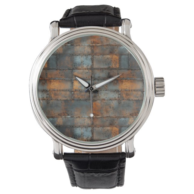 Reloj De Pulsera Rusty Iron Wall Clock (Anverso)