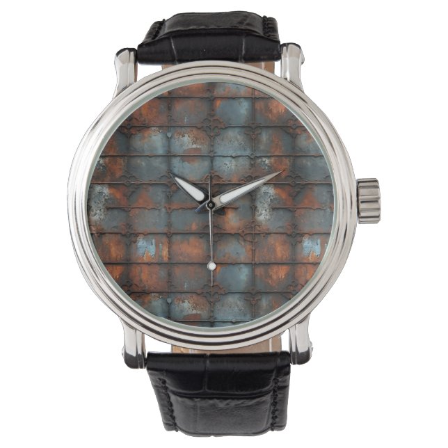 Reloj De Pulsera Rusty Iron Wall Clock (Anverso)