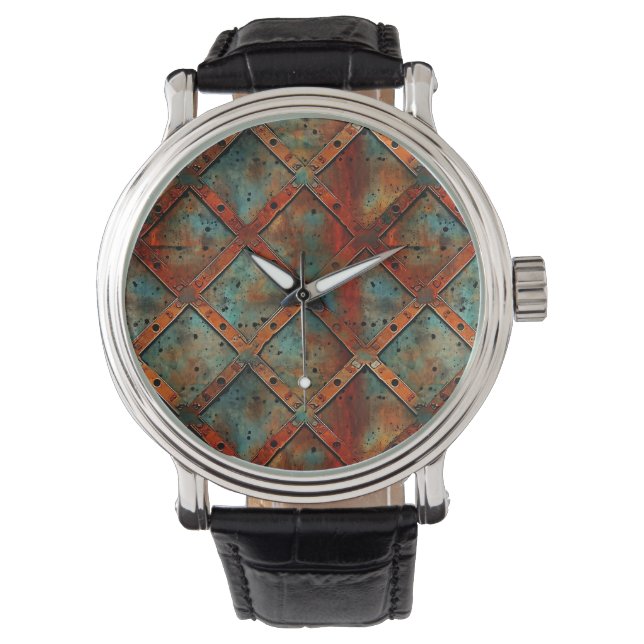 Reloj De Pulsera Rusty Iron Wall Clock (Anverso)