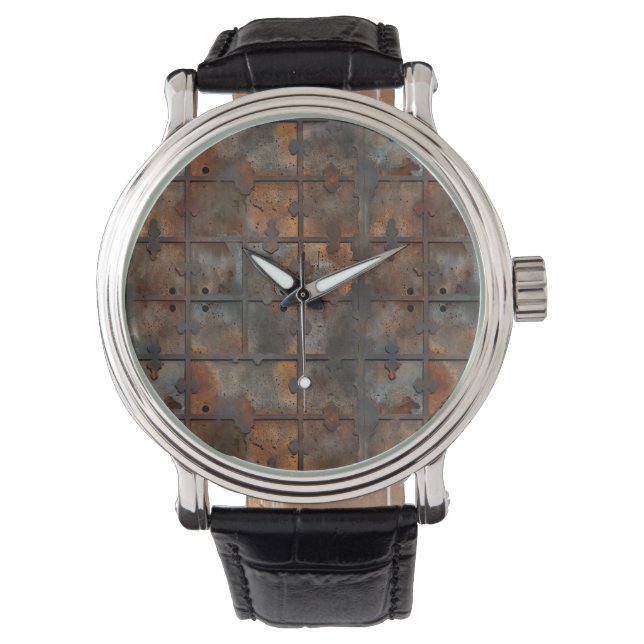 Reloj De Pulsera Rusty Iron Wall Clock (Anverso)
