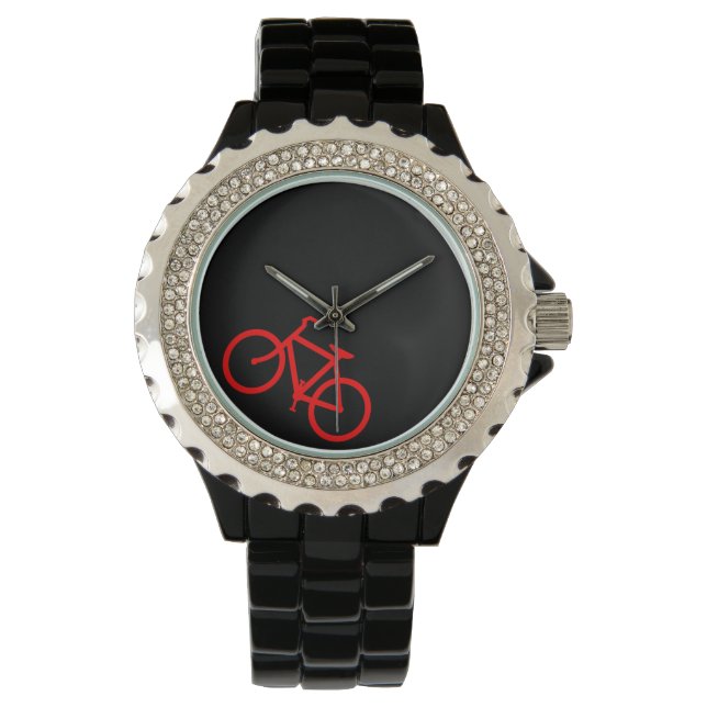 Reloj De Pulsera Ruta de Bicicleta Roja (Anverso)
