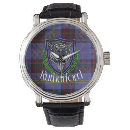 Reloj De Pulsera Rutherford Scottish Clan Tartan & Crest