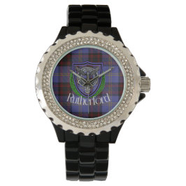 Reloj De Pulsera Rutherford Scottish Clan Tartan & Crest