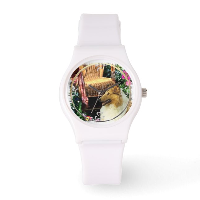 Reloj De Pulsera Sable Rough Collie Art (Anverso)