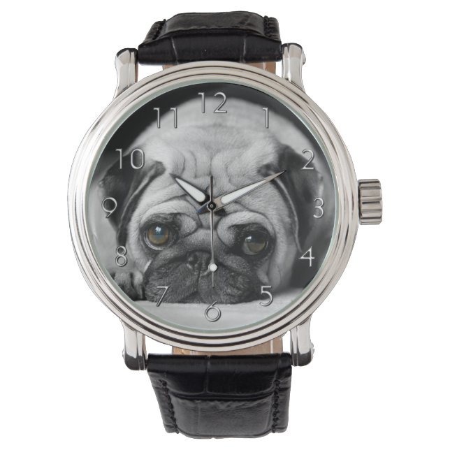Reloj De Pulsera Sad Pug (Anverso)