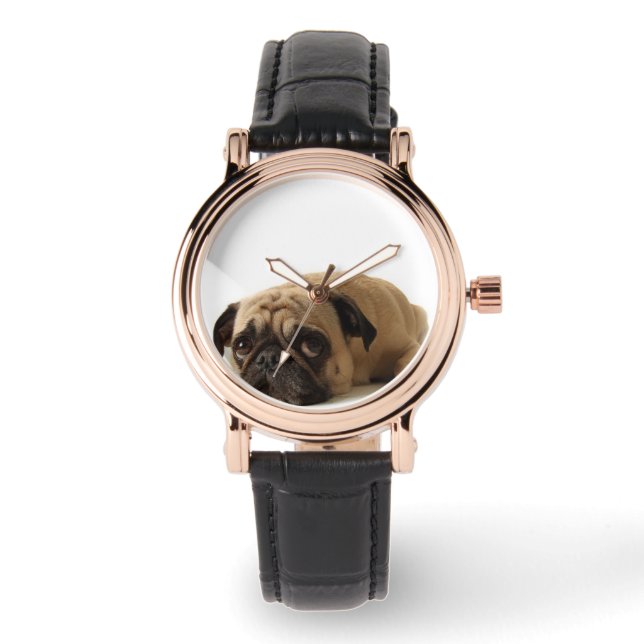 Reloj De Pulsera Sad Pug (Anverso)