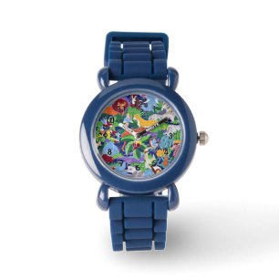 Reloj De Pulsera Safari Animals, patrón colorido,
