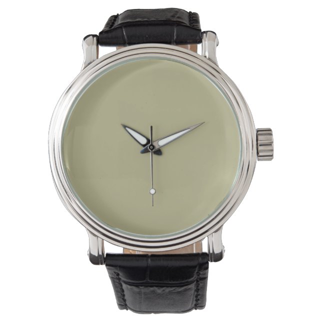 Reloj De Pulsera Sage Green Color sólido | Clásica | Elegante (Anverso)