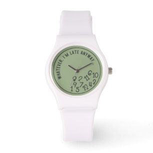 Reloj De Pulsera Sage Green lo que sea que llegue tarde en cualquie